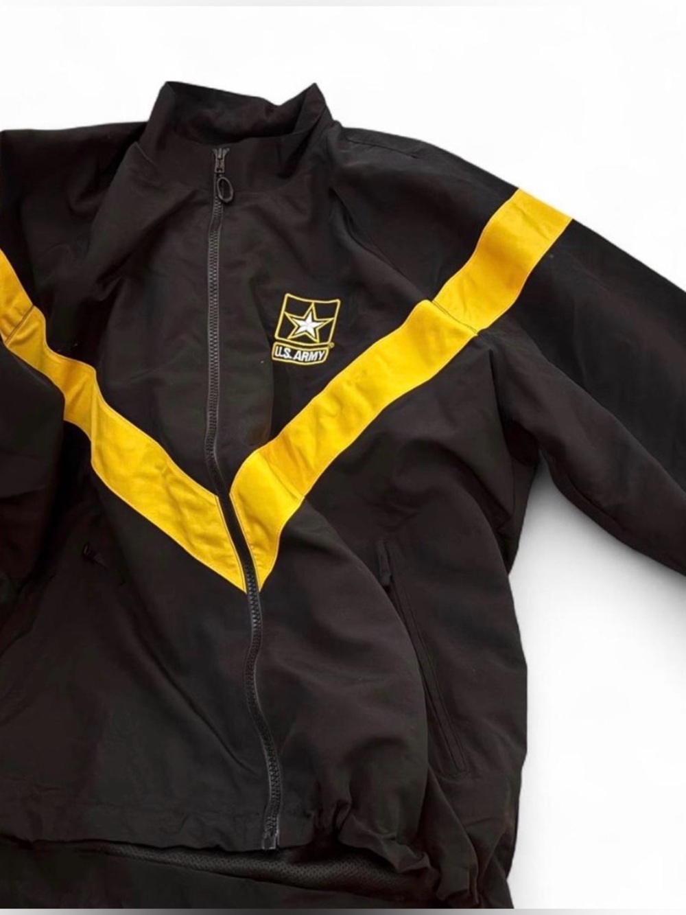 NWT Vintage U.S. Army Black & Yellow Chevron Track Jacket